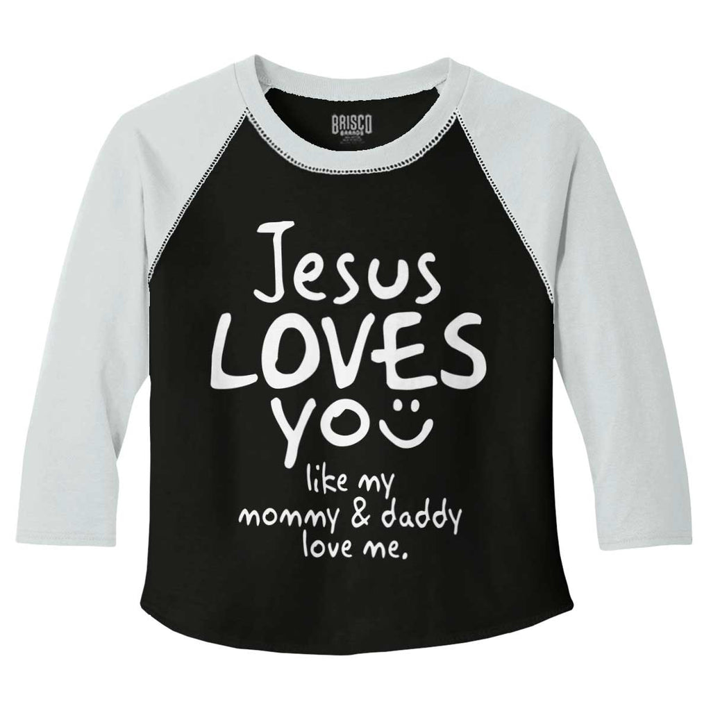 Jesus Loves You Toddler Baseball-Direct To Garment Print-Brisco Baby