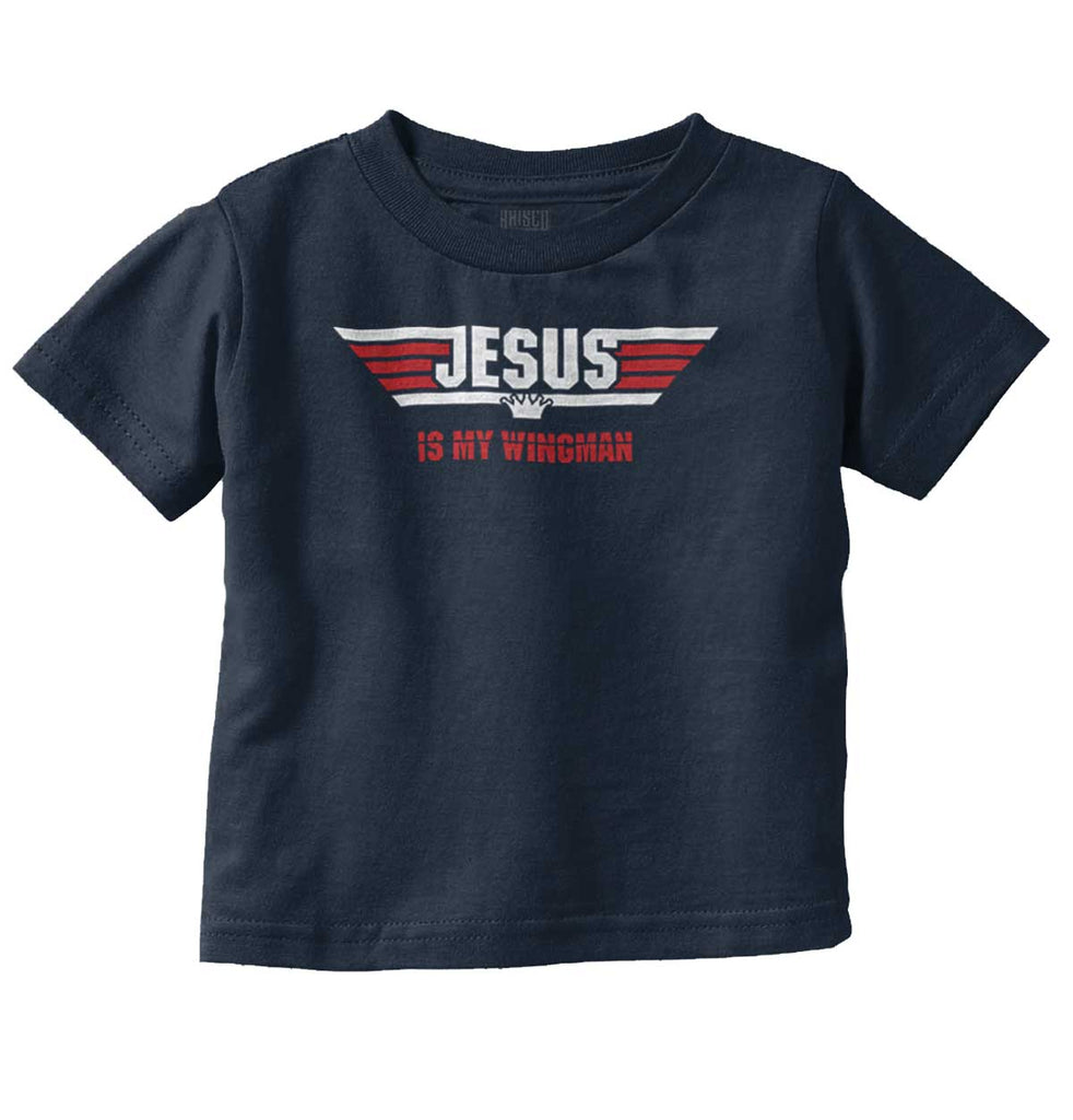Jesus Is My Wingman Infant Toddler T Shirt-Direct To Garment Print-Brisco Baby