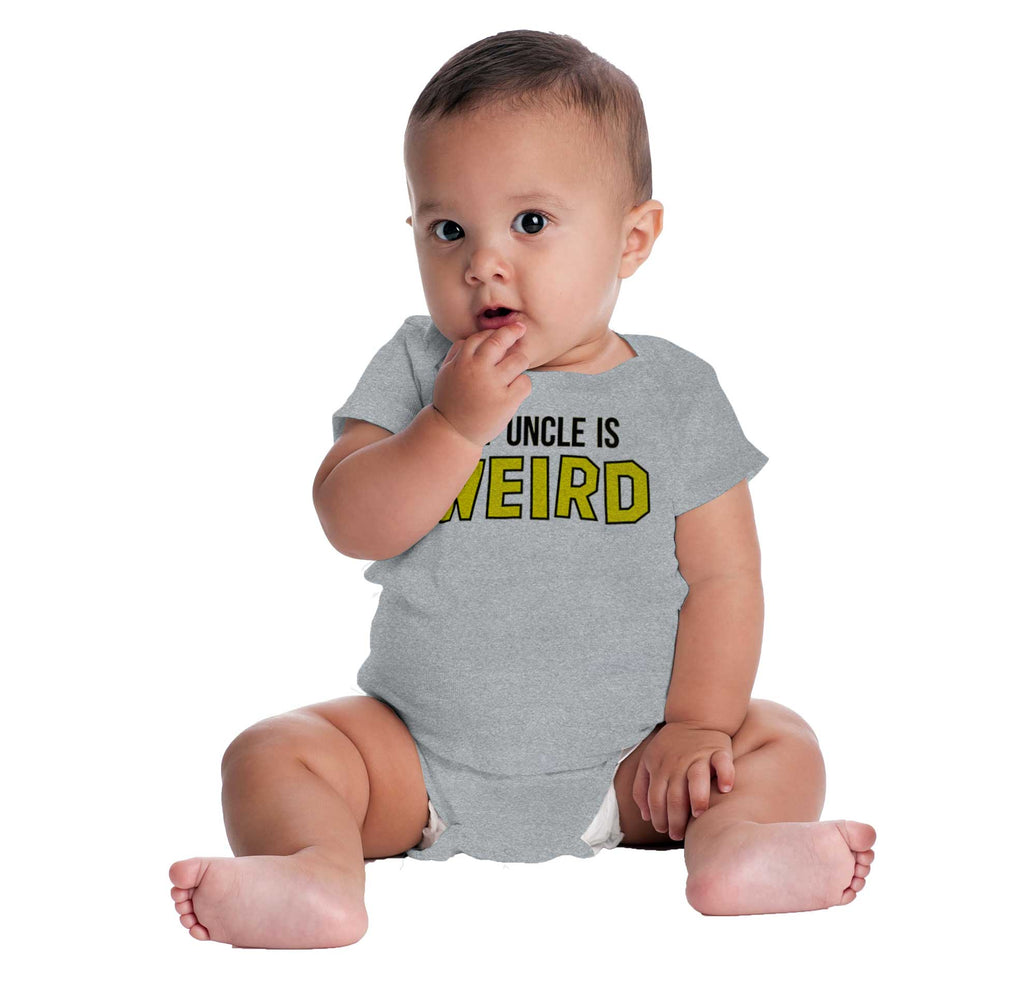 My Uncle Is Weird Romper Bodysuit-Direct To Garment Print-Brisco Baby