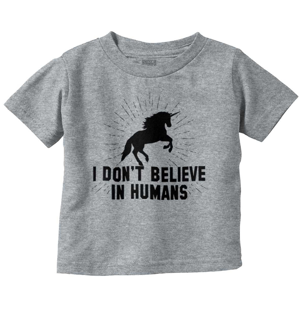 Don't Believe In Humans Infant Toddler T Shirt-Direct To Garment Print-Brisco Baby