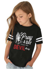 Pray A Day Toddler Football Jersey Tee-Direct To Garment Print-Brisco Baby