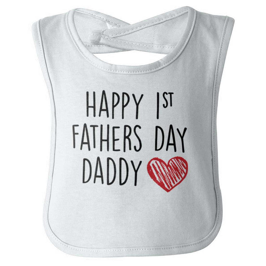 Happy 1st Father's Day Infant Baby Bib-Direct To Garment Print-Brisco Baby