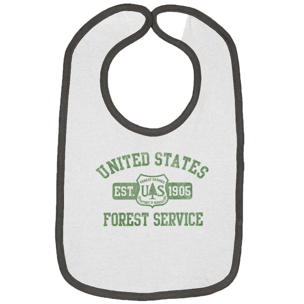 Forest Service Trimmed Colored Velcro Bib-Direct To Garment Print-Brisco Baby