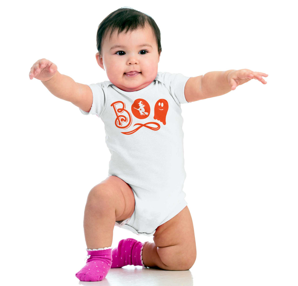 Boo Ghost Romper Bodysuit-Direct To Garment Print-Brisco Baby
