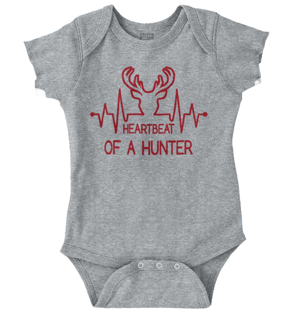 Deer Hunter Heartbeat Romper Bodysuit-Direct To Garment Print-Brisco Baby