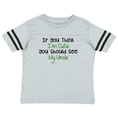 See My Uncle Toddler Football Jersey Tee-Direct To Garment Print-Brisco Baby