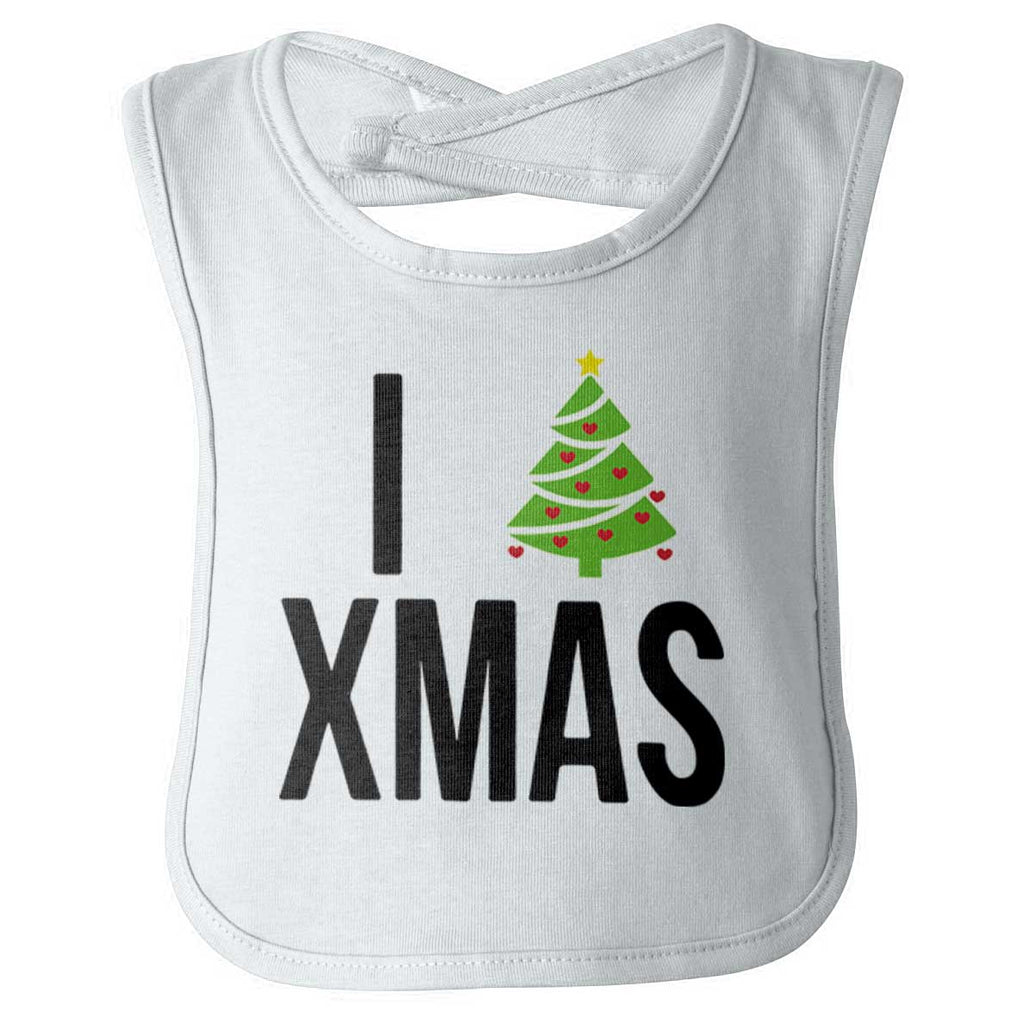 I Love Xmas Infant Baby Bib-Direct To Garment Print-Brisco Baby