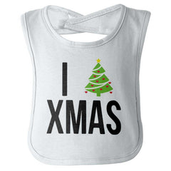 I Love Xmas Infant Baby Bib-Direct To Garment Print-Brisco Baby