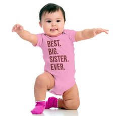 Best Big Sister Ever Romper Bodysuit-Direct To Garment Print-Brisco Baby