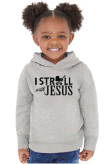 Stroll With Jesus Toddler Pullover Hoodie-Direct To Garment Print-Brisco Baby