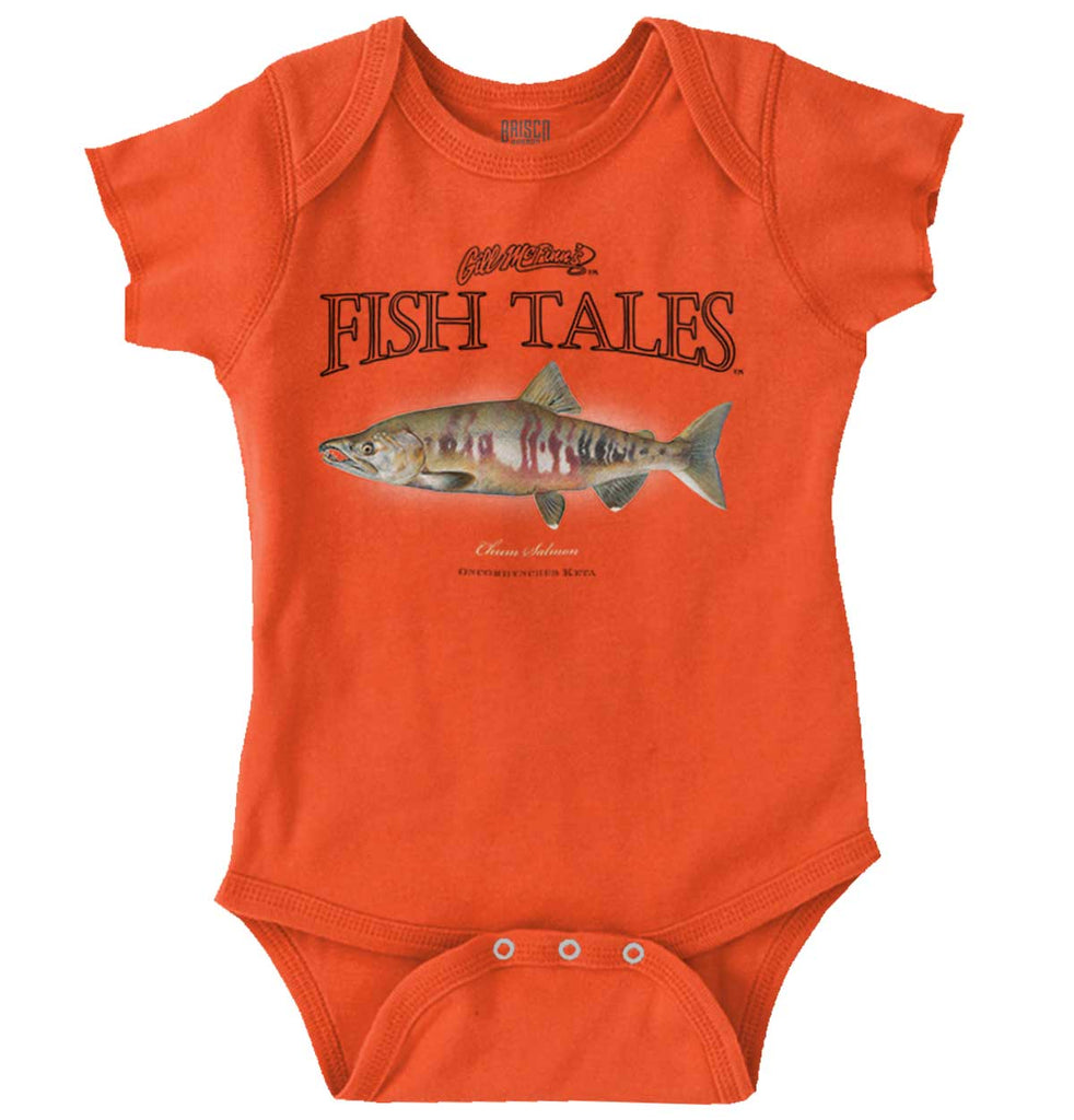 Chum Salmon Romper Bodysuit-Direct To Garment Print-Brisco Baby