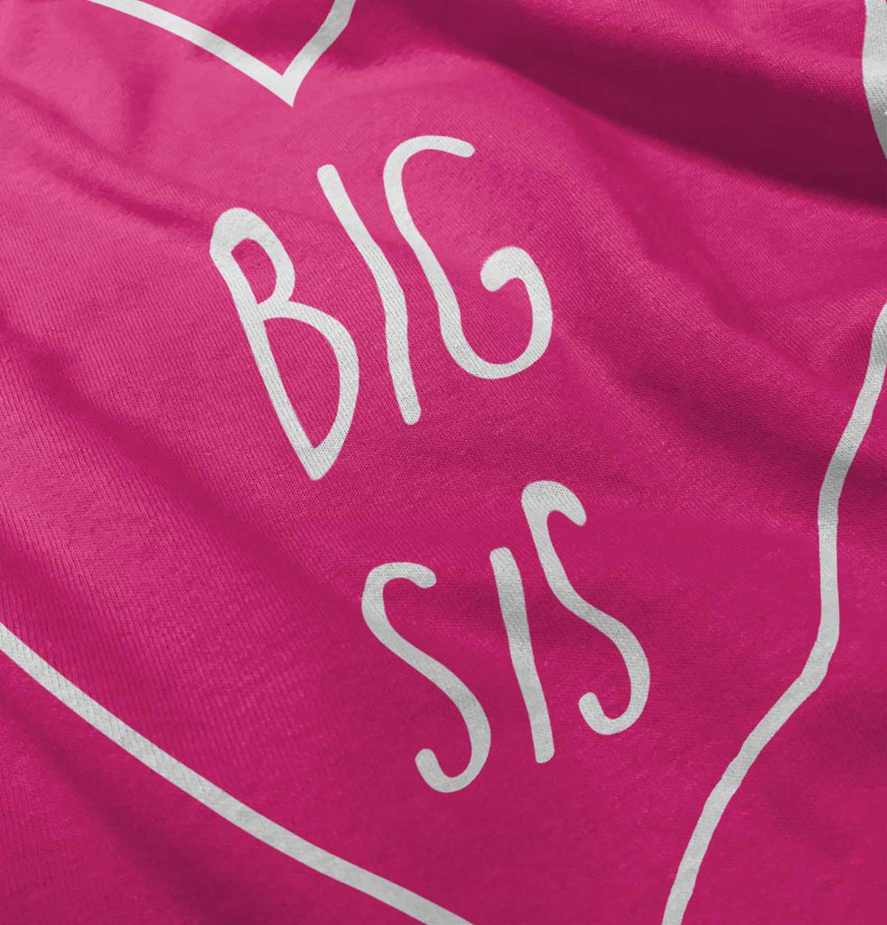 Big Sis Heart Romper Bodysuit-Direct To Garment Print-Brisco Baby