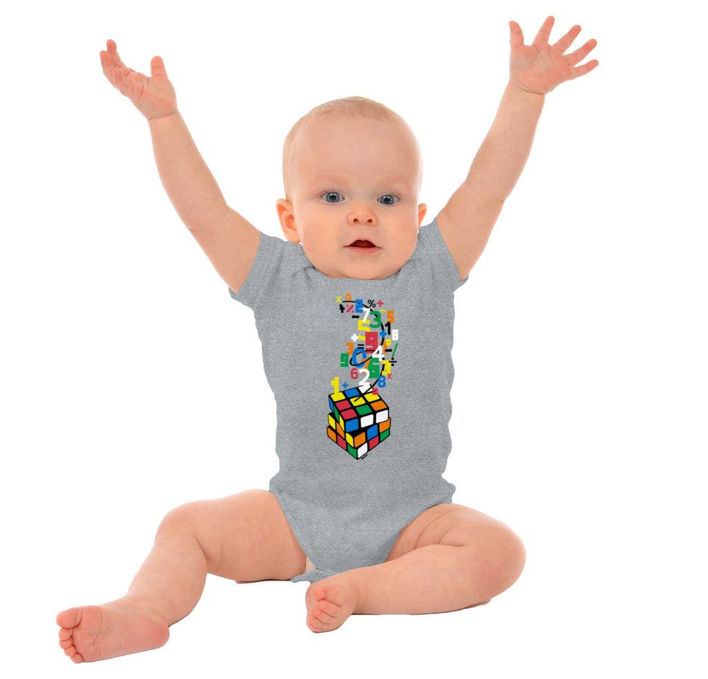Math Cube Romper Bodysuit-Direct To Garment Print-Brisco Baby