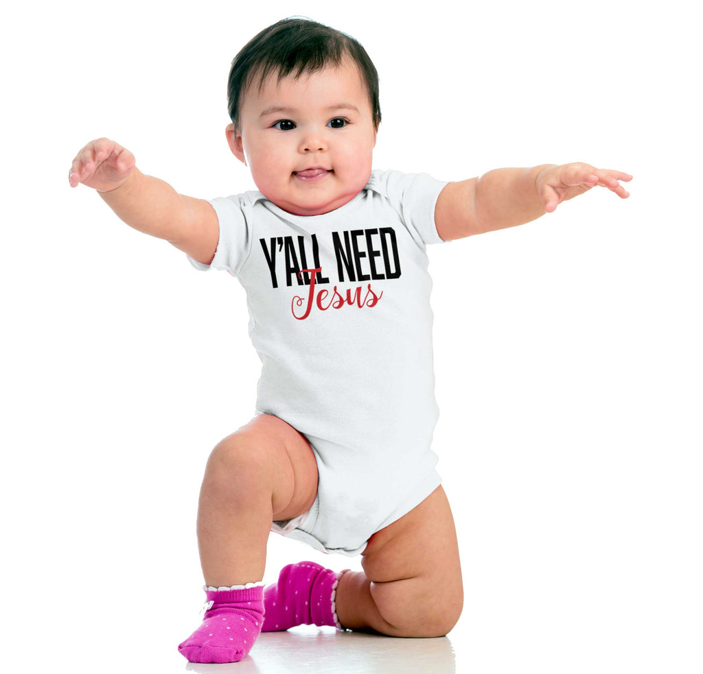 Yall Need Jesus Romper Bodysuit-Direct To Garment Print-Brisco Baby