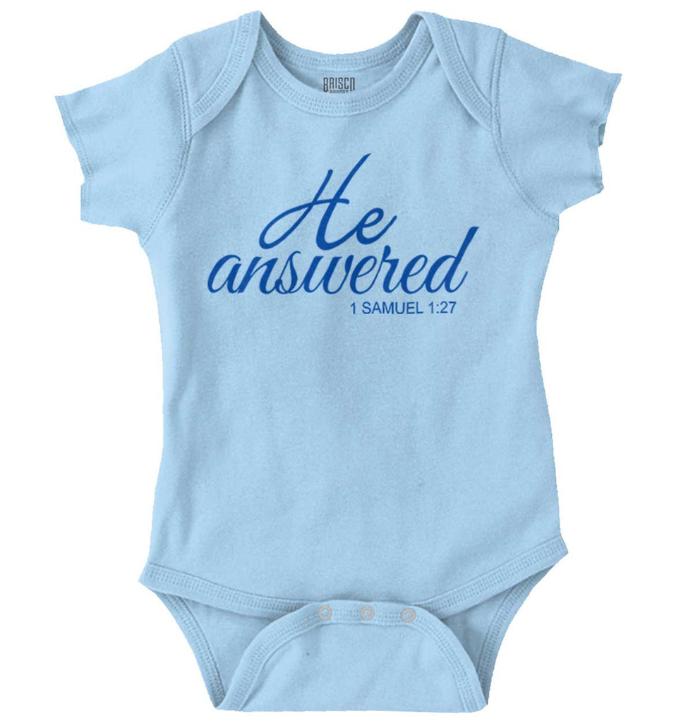 He Answered Romper Bodysuit-Direct To Garment Print-Brisco Baby