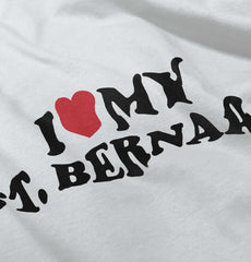 I Love My St Bernard Romper Bodysuit-Direct To Garment Print-Brisco Baby