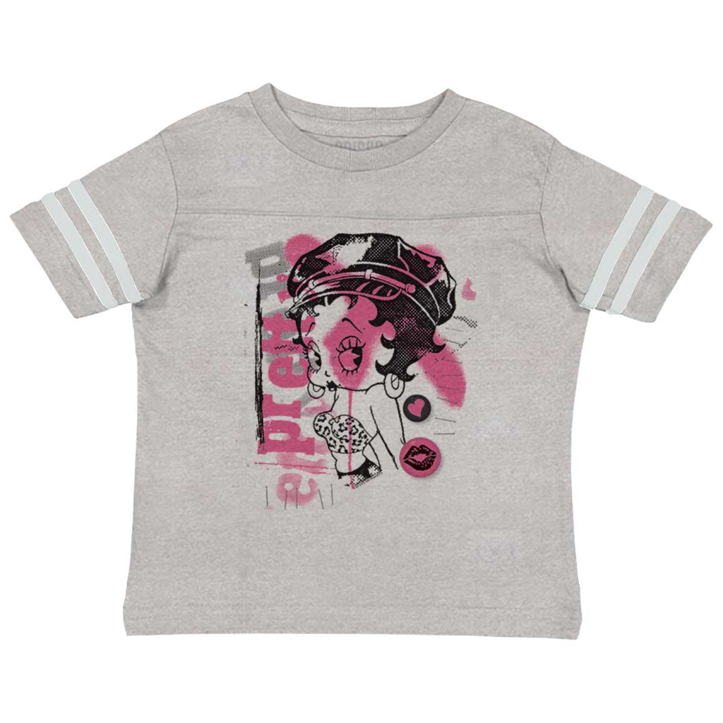Pinup Betty Toddler Football Jersey Tee-Direct To Garment Print-Brisco Baby