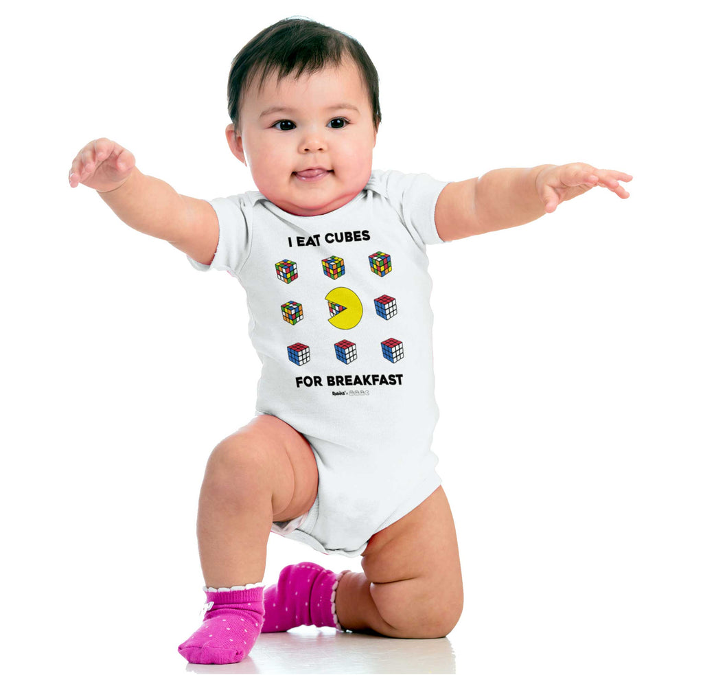 Eat Cubes For Breakfast Romper Bodysuit-Direct To Garment Print-Brisco Baby