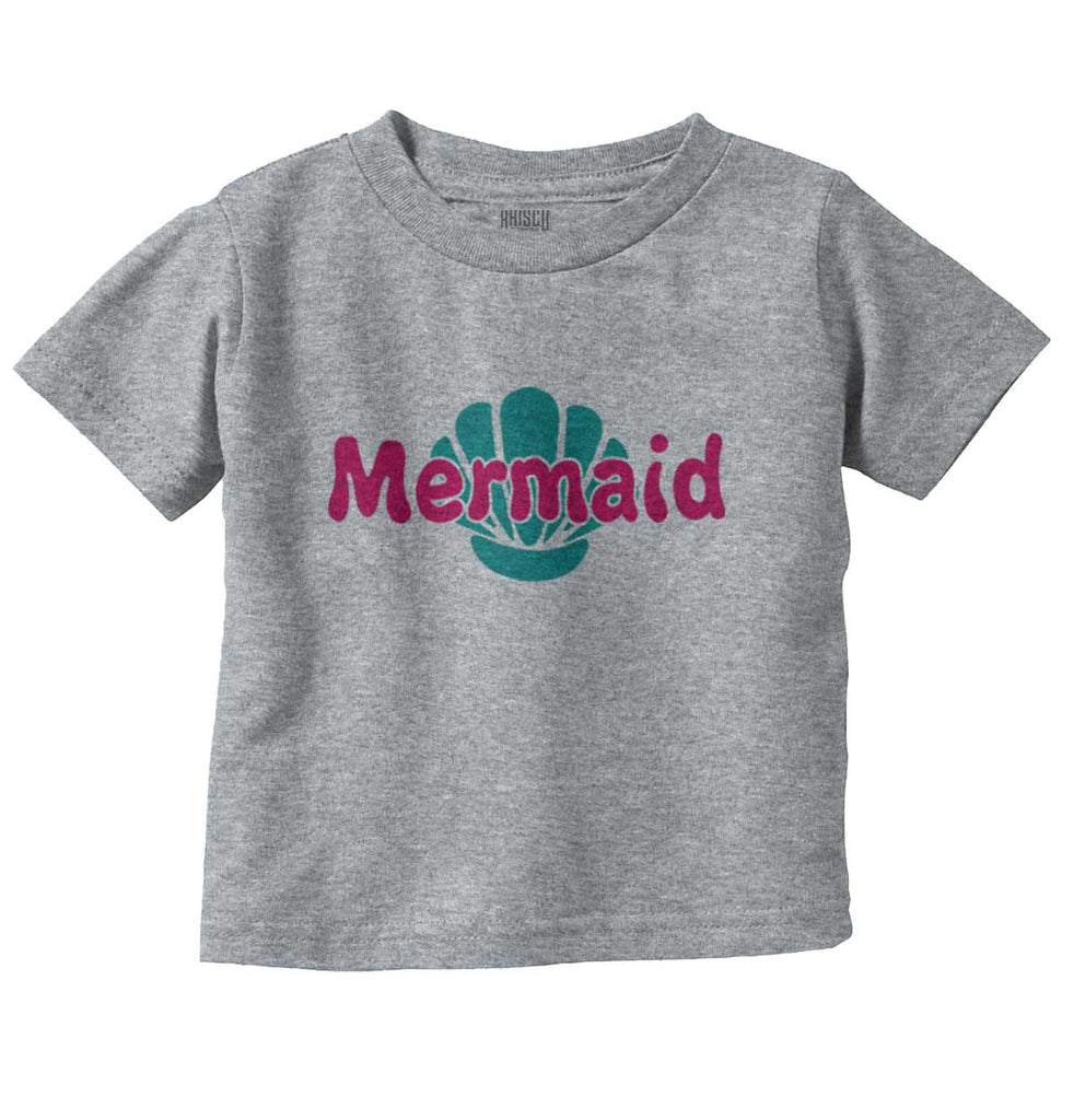 Mermaid Shell Infant Toddler T Shirt-Direct To Garment Print-Brisco Baby