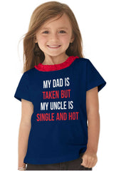 Dad Taken Uncle Sing Toddler Ruffled Trim T-Shirt-Direct To Garment Print-Brisco Baby