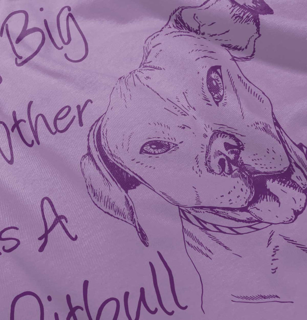 Brother is a Pitbull Toddler Ruffled Trim T-Shirt-Direct To Garment Print-Brisco Baby