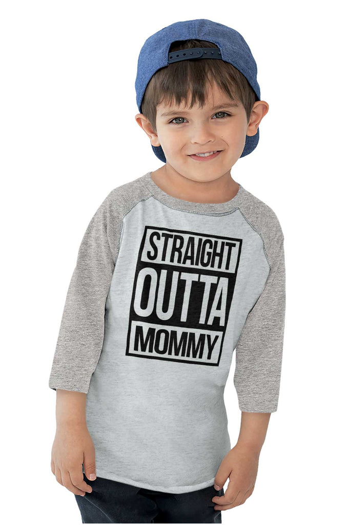 Straight Outta Mommy Toddler Baseball-Direct To Garment Print-Brisco Baby