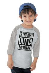 Straight Outta Mommy Toddler Baseball-Direct To Garment Print-Brisco Baby