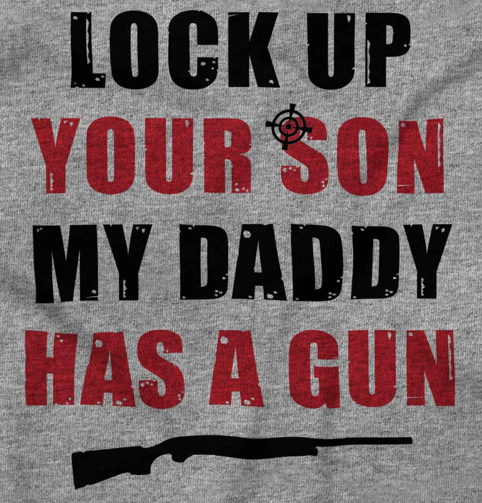 My Daddy Has a Gun Son Romper Bodysuit-Direct To Garment Print-Brisco Baby