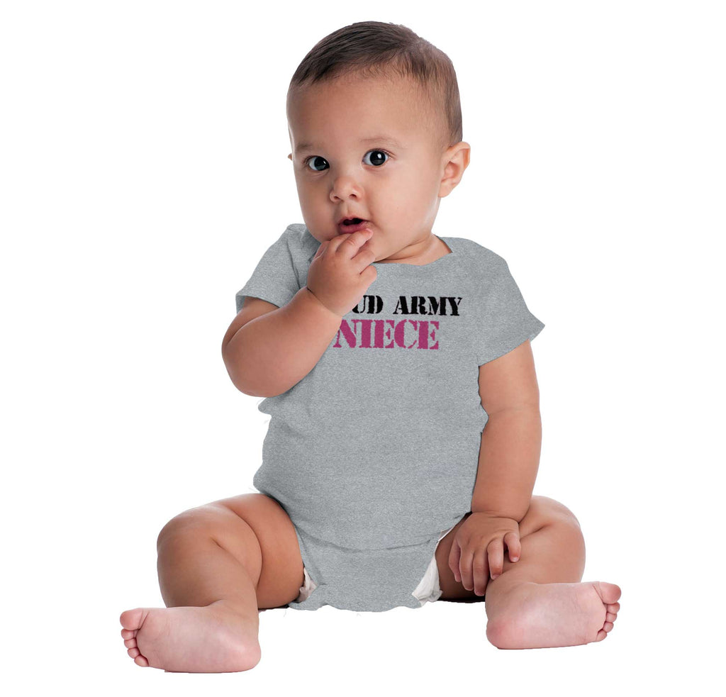 Proud Army Niece Romper Bodysuit-Direct To Garment Print-Brisco Baby
