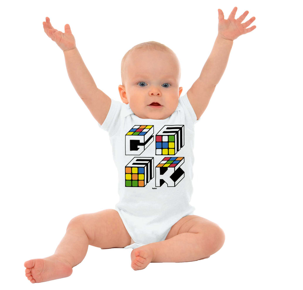 Geek Cube Romper Bodysuit-Direct To Garment Print-Brisco Baby
