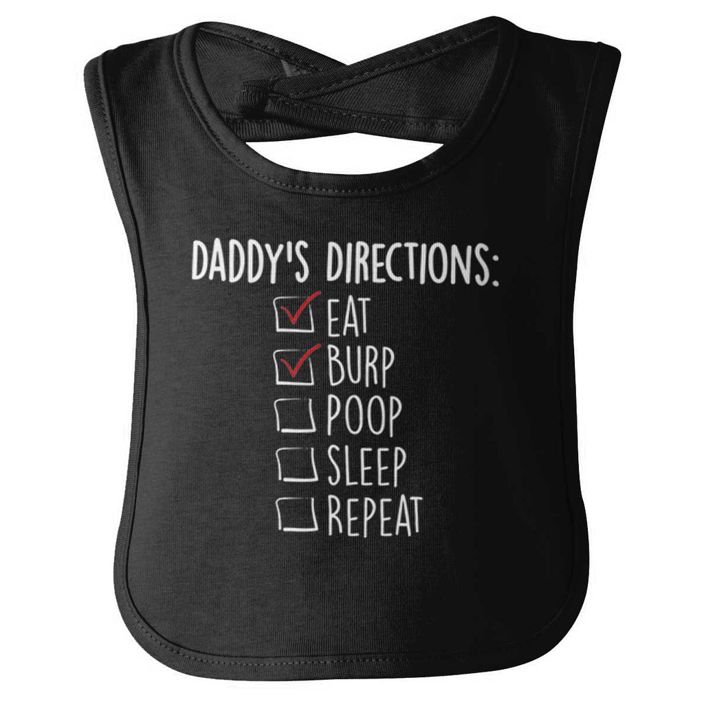 Daddy's Directions Infant Baby Bib-Direct To Garment Print-Brisco Baby