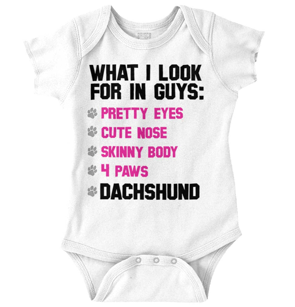 Dachshund Checklist Romper Bodysuit-Direct To Garment Print-Brisco Baby