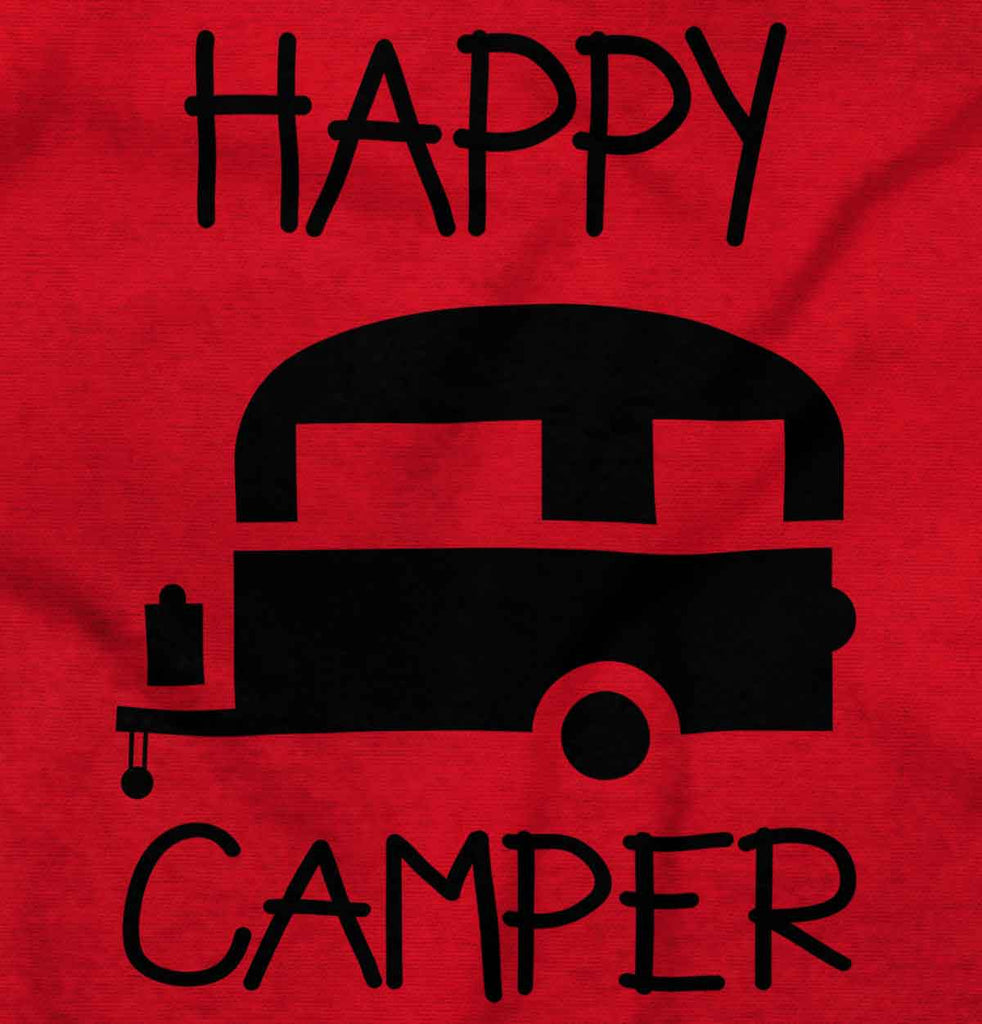 Happy Camper Ringer Romper Bodysuit-Direct To Garment Print-Brisco Baby