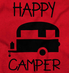 Happy Camper Ringer Romper Bodysuit-Direct To Garment Print-Brisco Baby