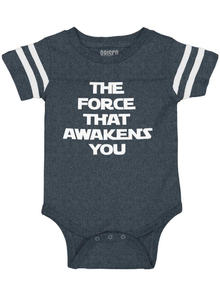 Force Awakens You Football Romper Bodysuit-Direct To Garment Print-Brisco Baby