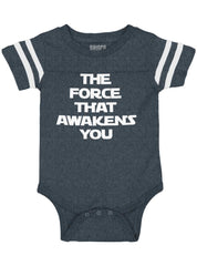 Force Awakens You Football Romper Bodysuit-Direct To Garment Print-Brisco Baby