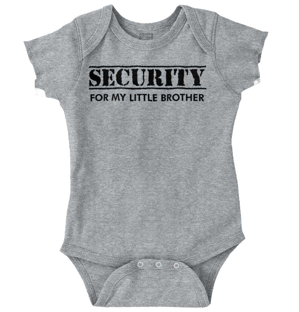 Security For My Little Brother Romper Bodysuit-Direct To Garment Print-Brisco Baby
