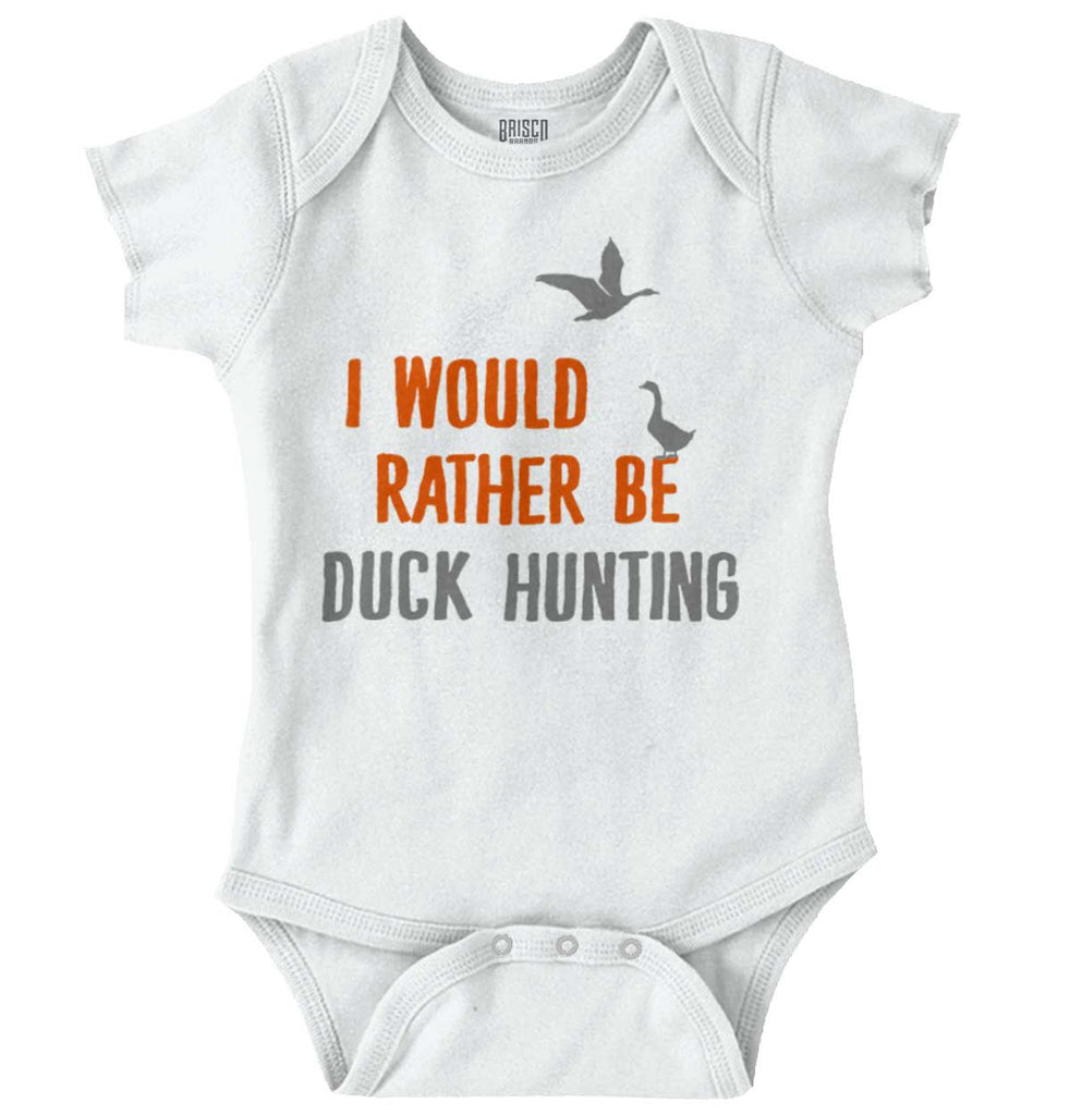 Rather Be Duck Hunting Romper Bodysuit-Direct To Garment Print-Brisco Baby