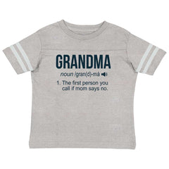 Grandma Toddler Football Jersey Tee-Direct To Garment Print-Brisco Baby