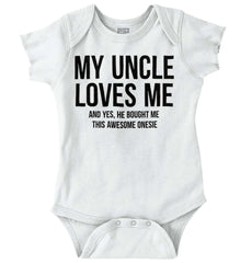 Uncle Loves Me Bought Shirt Romper Bodysuit-Direct To Garment Print-Brisco Baby