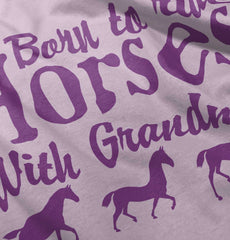 Born To Ride Horses With Grandma Romper Bodysuit-Direct To Garment Print-Brisco Baby