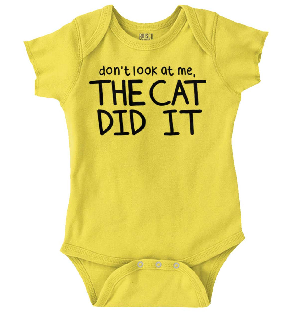 Cat Did It Romper Bodysuit-Direct To Garment Print-Brisco Baby
