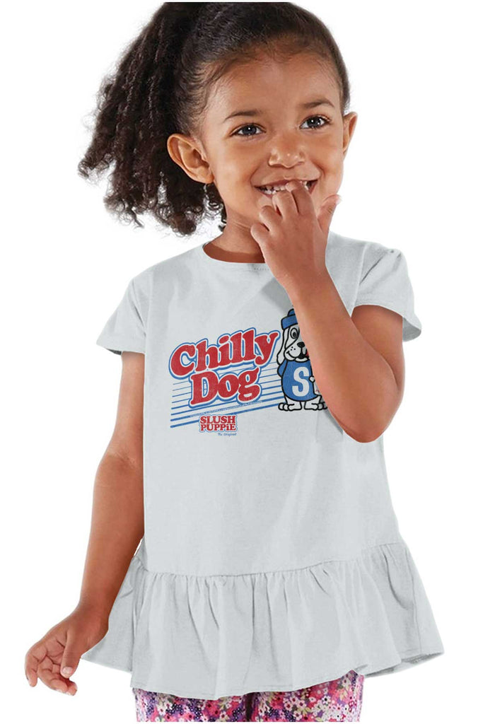 Chilly Dog Toddler Ruffle Bottom Tee-Direct To Garment Print-Brisco Baby