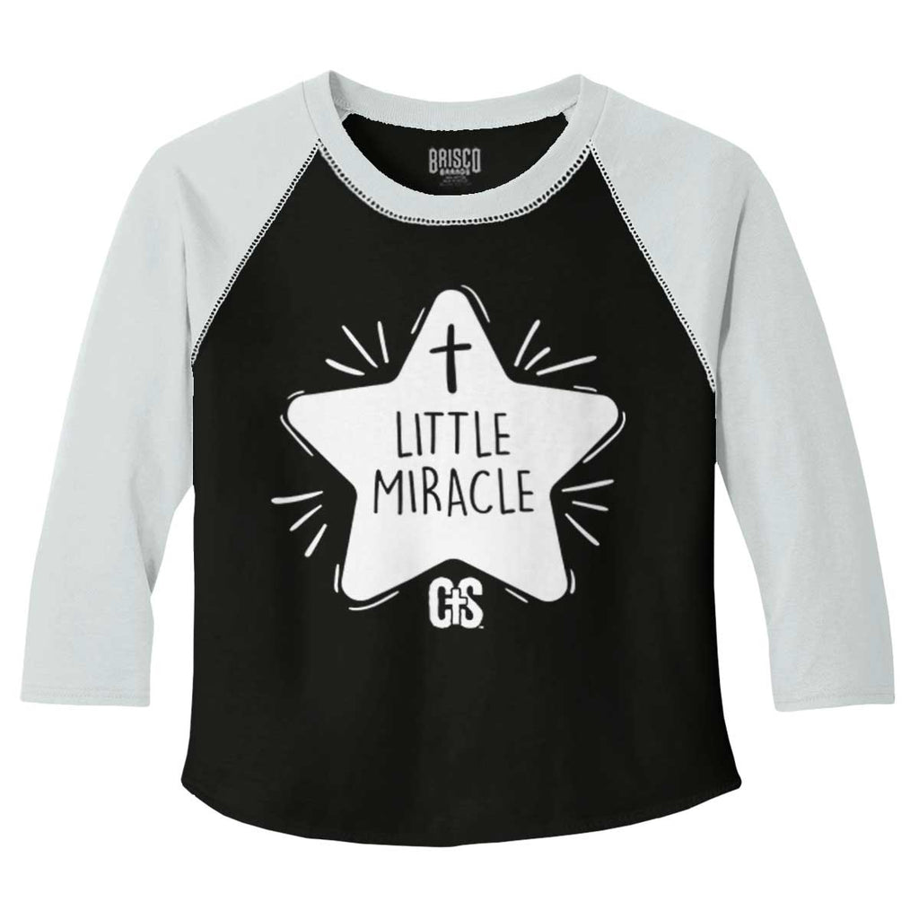 Little Miracle Toddler Baseball-Direct To Garment Print-Brisco Baby