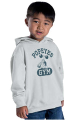 Popeye's Gym Toddler Pullover Hoodie-Direct To Garment Print-Brisco Baby