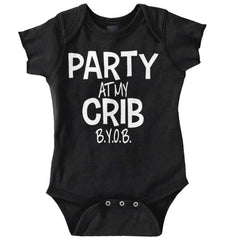 Party At My Crib Romper Bodysuit-Direct To Garment Print-Brisco Baby