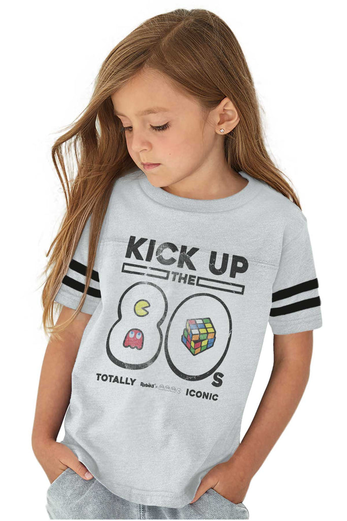 Kick Up The 80s Toddler Football Jersey Tee-Direct To Garment Print-Brisco Baby