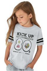 Kick Up The 80s Toddler Football Jersey Tee-Direct To Garment Print-Brisco Baby