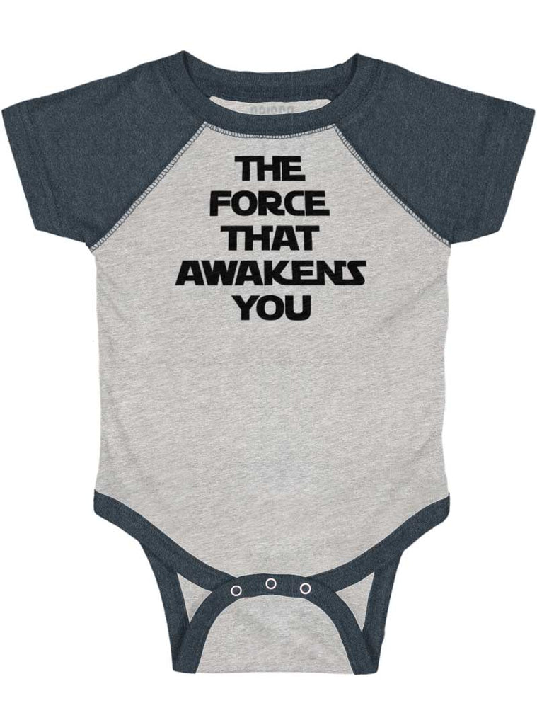 Force Awakens You Raglan Romper Bodysuit-Direct To Garment Print-Brisco Baby