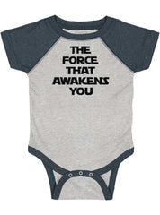 Force Awakens You Raglan Romper Bodysuit-Direct To Garment Print-Brisco Baby